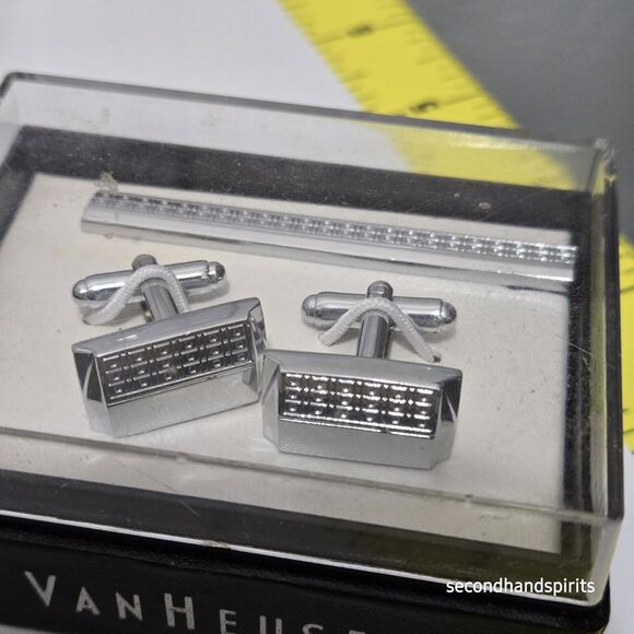 Vintage Lot of Men's Cufflinks and Tie Clip Kickok,Van Heusen + Others - Picture 4 of 9